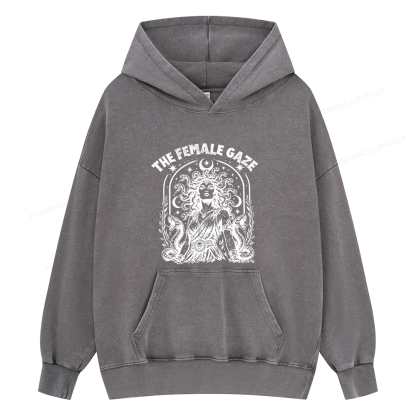 Pagewings Vintage Medusa Feminist Unisex Washed Hoodie