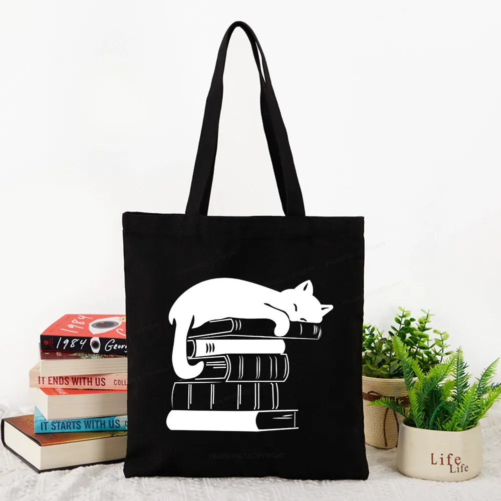 Pagewings Books And Cats Tote Bag