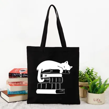 Pagewings Books And Cats Tote Bag