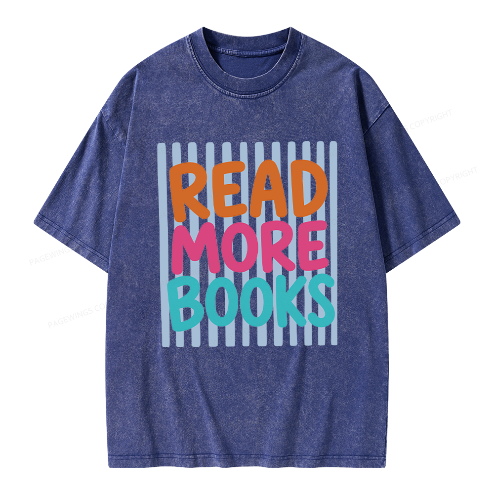 Pagewings Read More Books Unisex Washed T-shirt