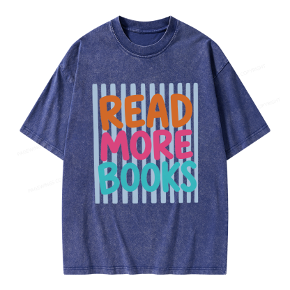 Pagewings Read More Books Unisex Washed T-shirt