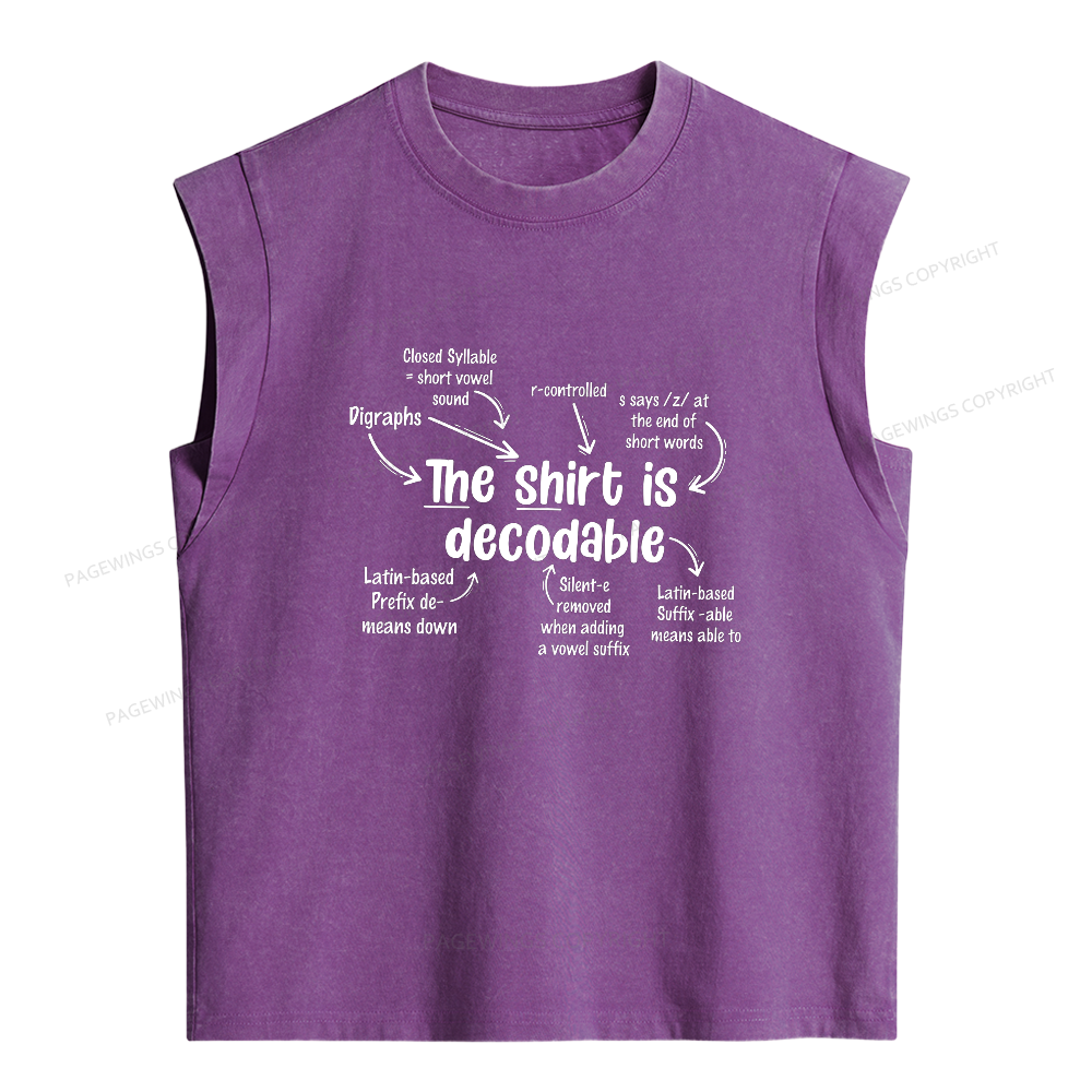 Pagewings The Shirt Is Decodable Women's Washed Tank Top