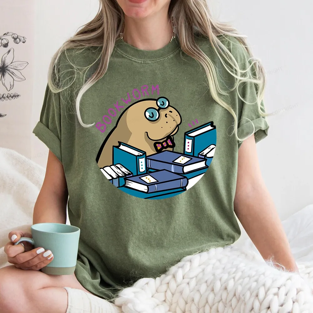 Pagewing Books Worm Unisex Washed T-shirt