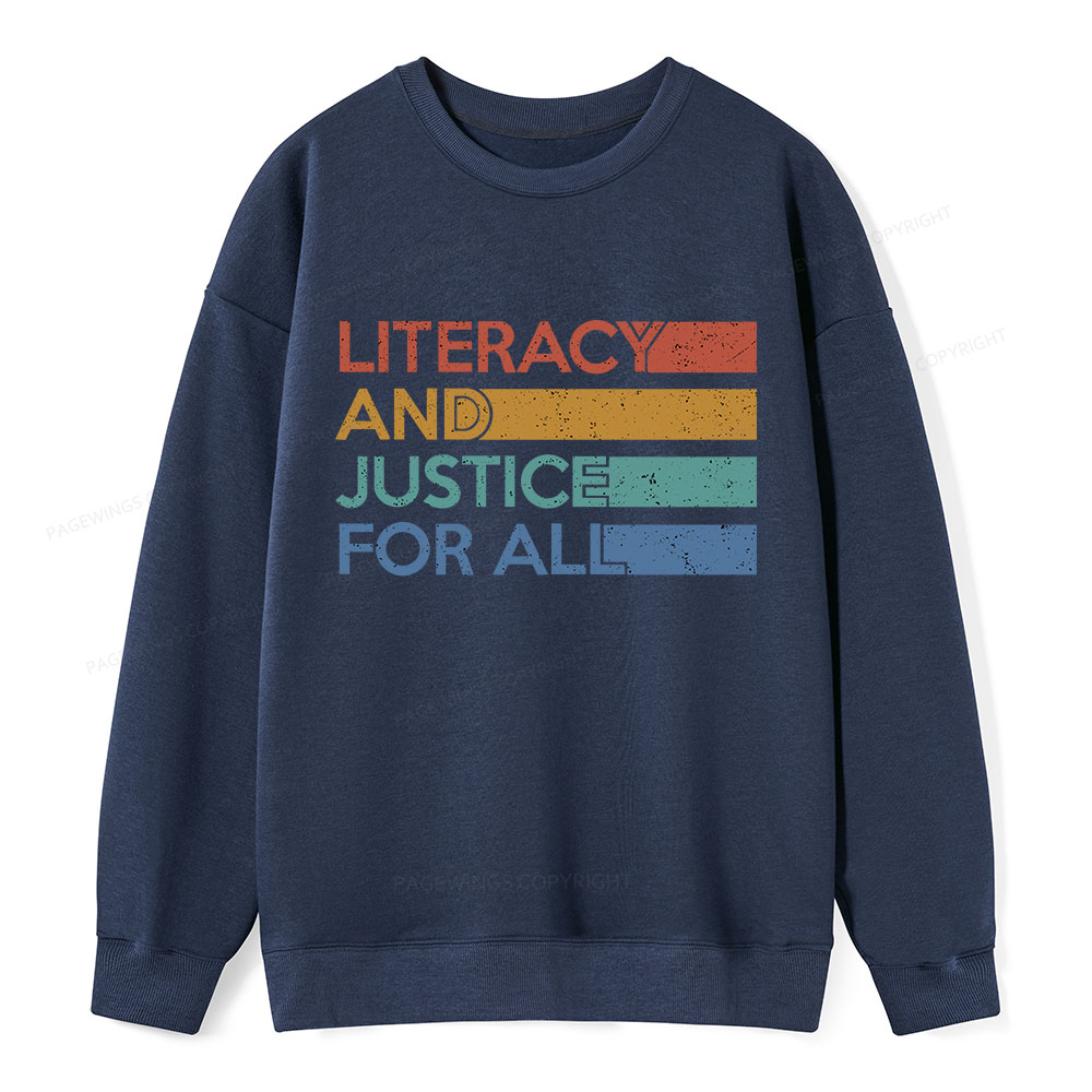 Pagewing Literacy and Justice For All Unisex Classic Sweatshirt