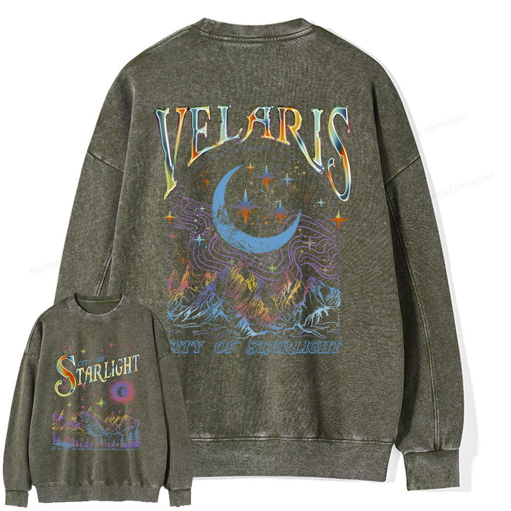 Pagewings Velaris City Of Starlight ACOTAR Two-Sided Unisex Washed Sweatshirt