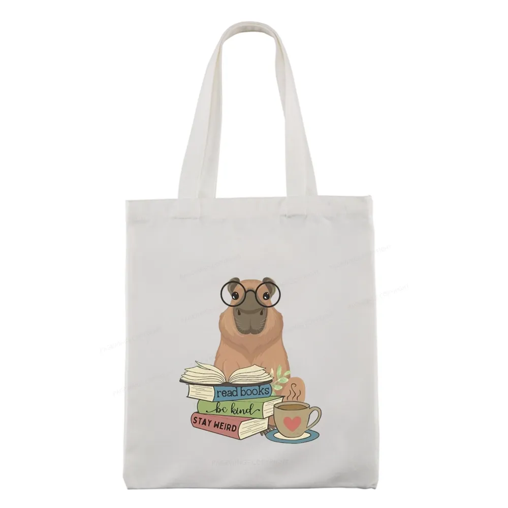 Pagewings Capybara Reading Tote Bag