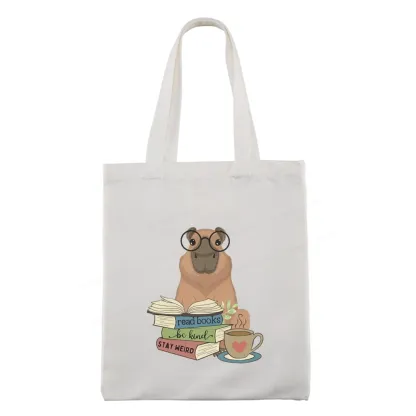 Pagewings Capybara Reading Tote Bag