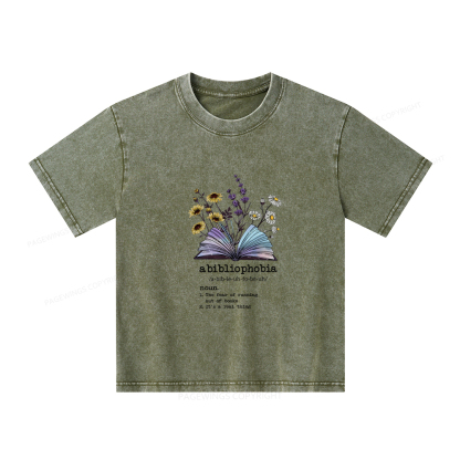 Pagewings Bibliophile Reading Unisex Kids Washed T-shirt