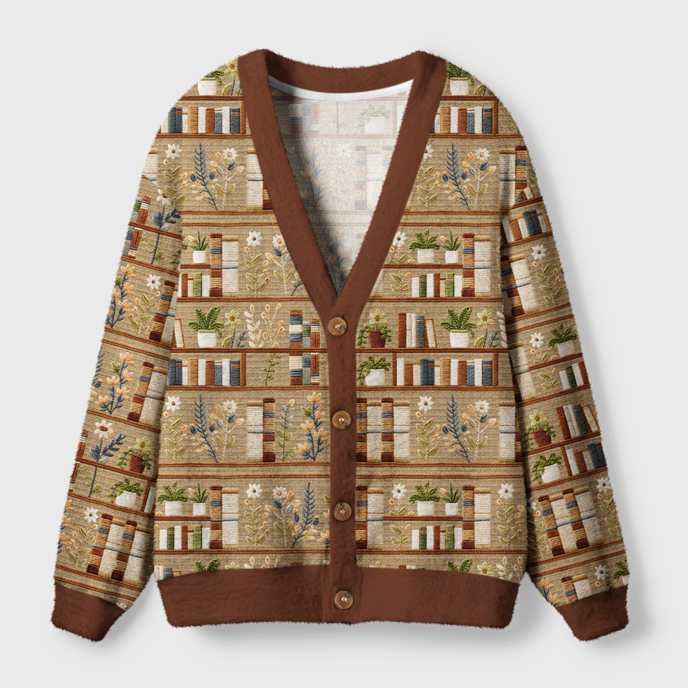Pagewings Cozy Reading Light Knit Unisex Cardigan Sweaters