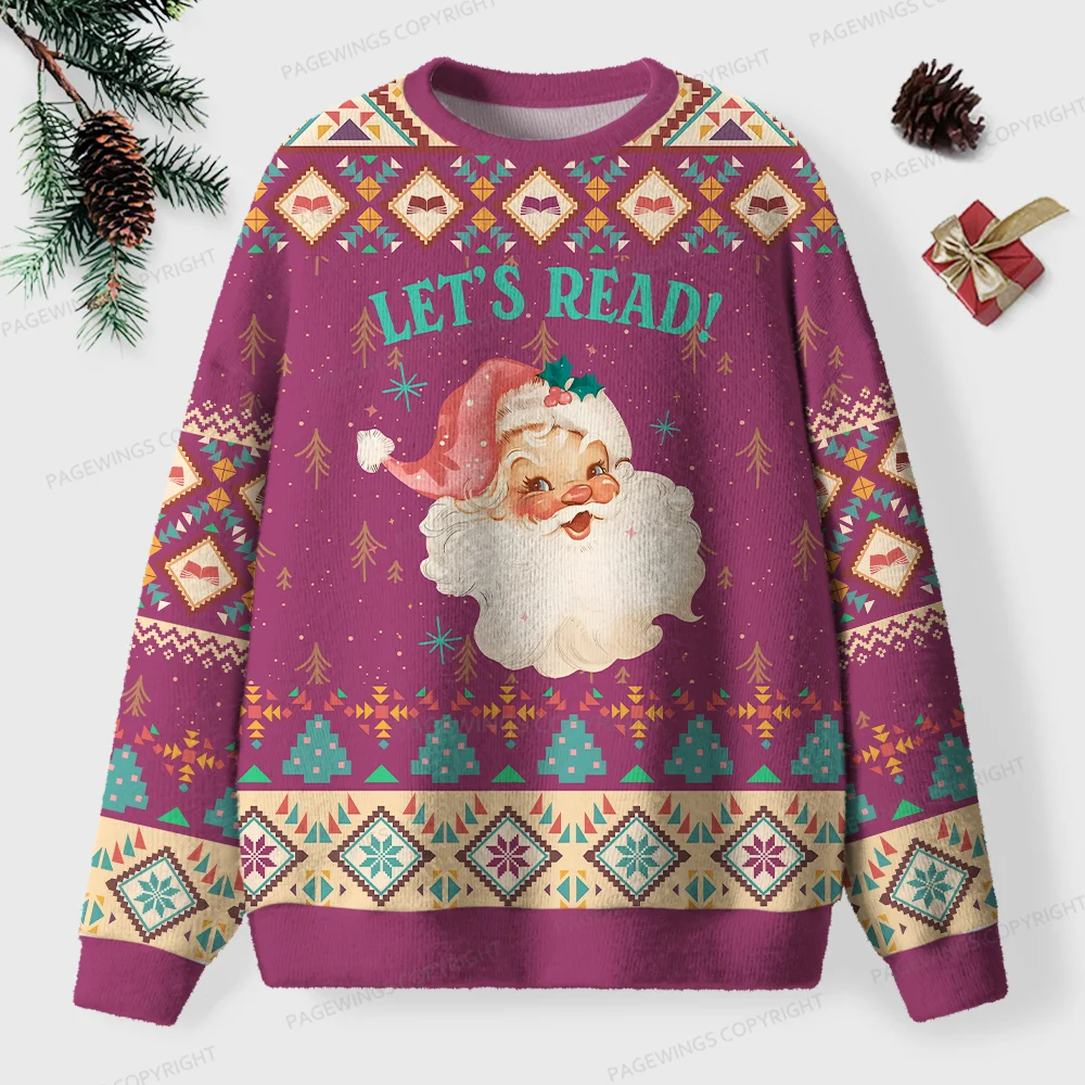 Pagewings Let’s Read Unisex Ugly Knit Sweatshirt