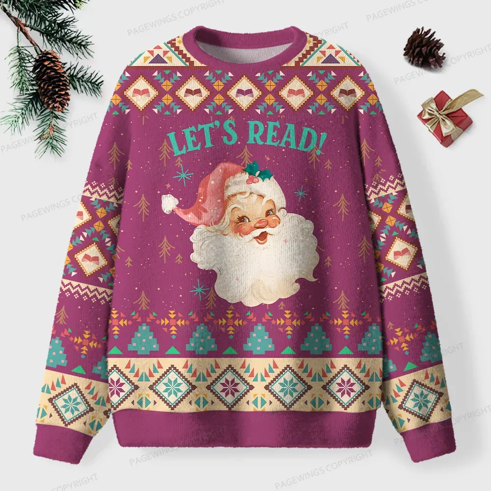 Pagewings Let’s Read Unisex Ugly Knit Sweatshirt