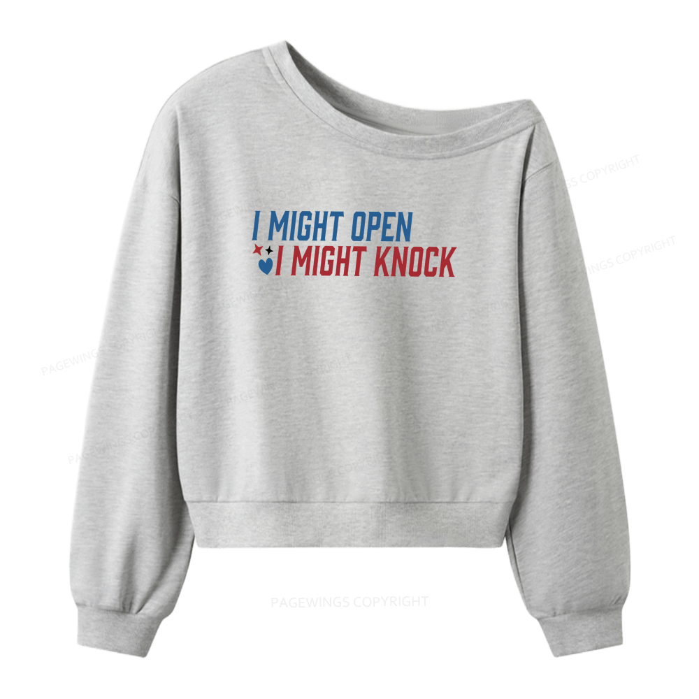 Pagewings I Might Knock Women Off  Shoulder Sweatshirt