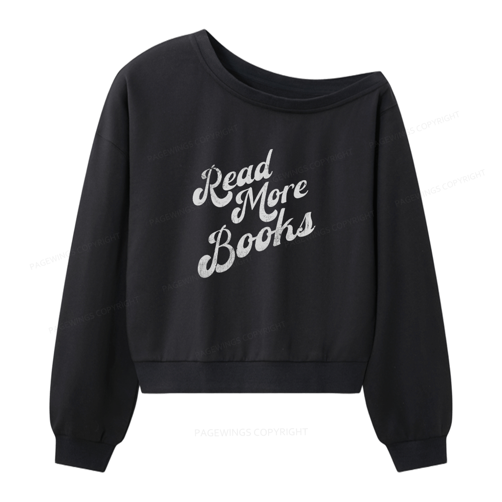 Pagewings Read More Books Women Off Shoulder Sweatshirt