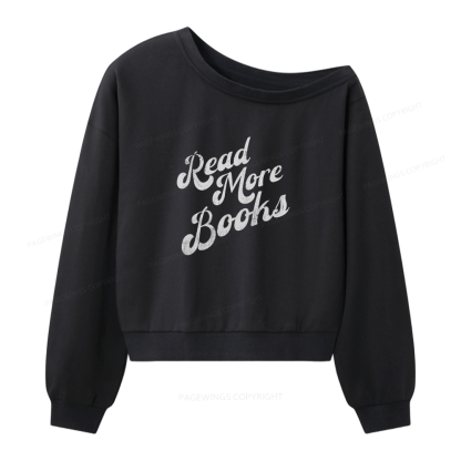 Pagewings Read More Books Women Off Shoulder Sweatshirt