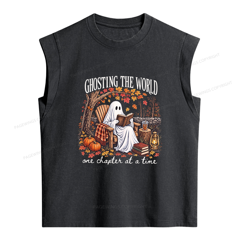 Pagewings Ghosting The World Sublimatio Women's Washed Tank Top