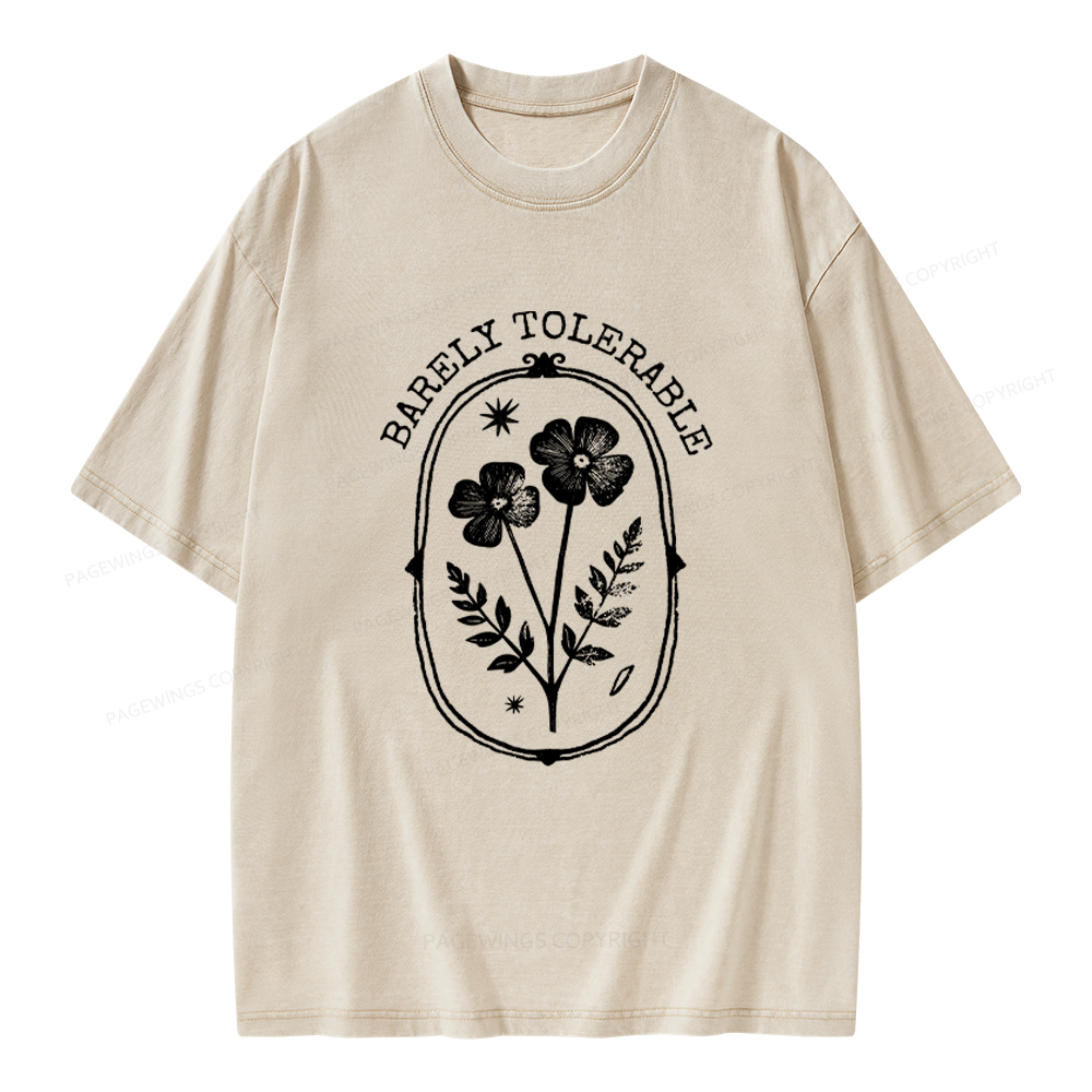 Pagewings Barely Tolerable Unisex Washed T-shirt