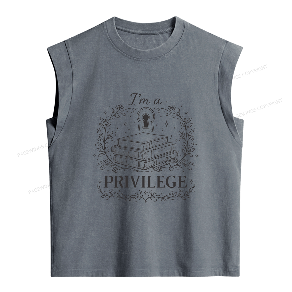 Pagewings  I’m a Privilege Women's Washed Tank Top