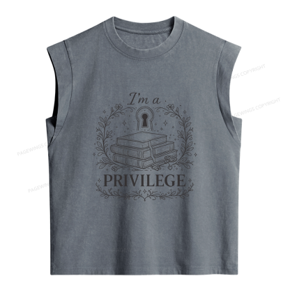 Pagewings  I’m a Privilege Women's Washed Tank Top