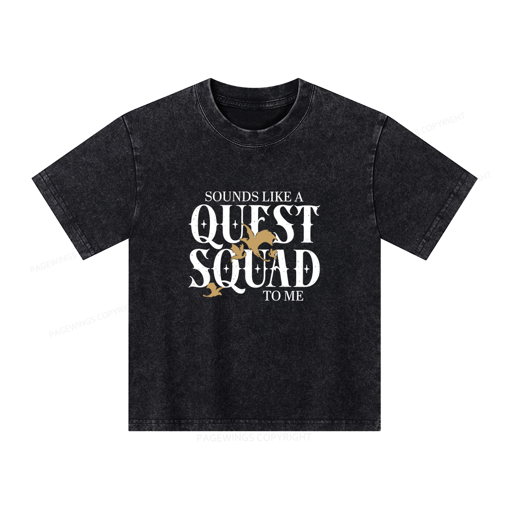 Pagewings Quest Squad Unisex Kids Washed T-shirt