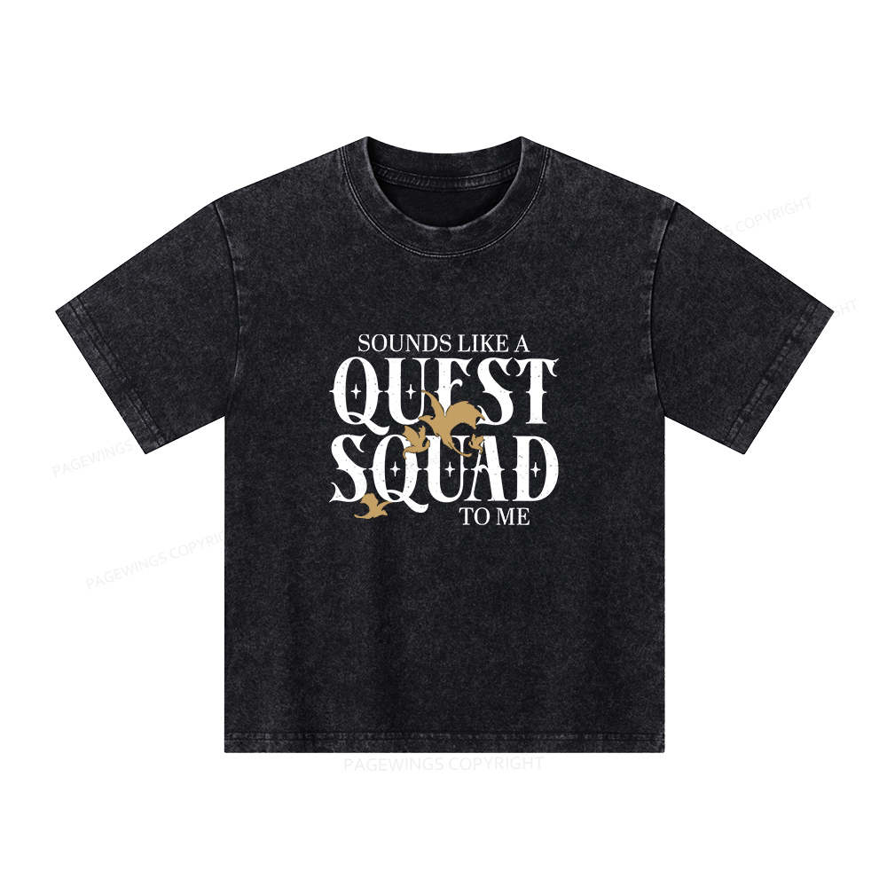 Pagewings Quest Squad Unisex Kids Washed T-shirt