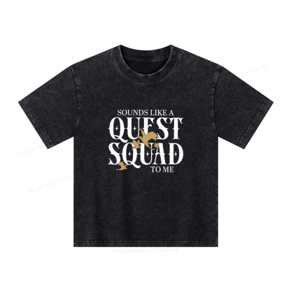 Pagewings Quest Squad Unisex Kids Washed T-shirt