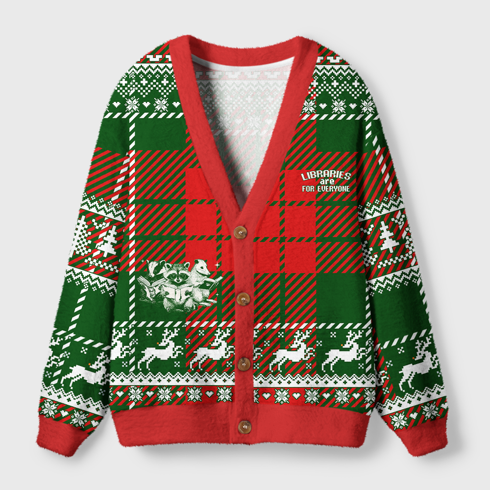Pagewings Libraries For Everyone Light Knit Unisex Cardigan Sweaters