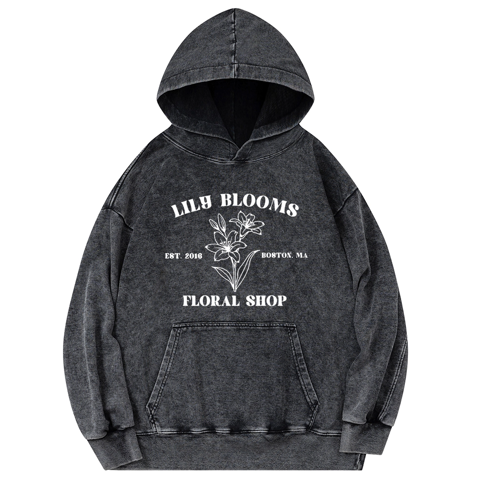 Pagewings Lily Bloom's Floral Unisex Washed Hoodie