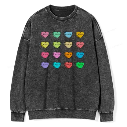 Pagewings Valentine's Day Librarian Unisex Washed Sweatshirt
