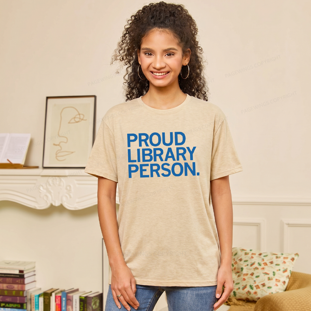 Pagewings Proud Library Person Unisex Heather T-Shirt