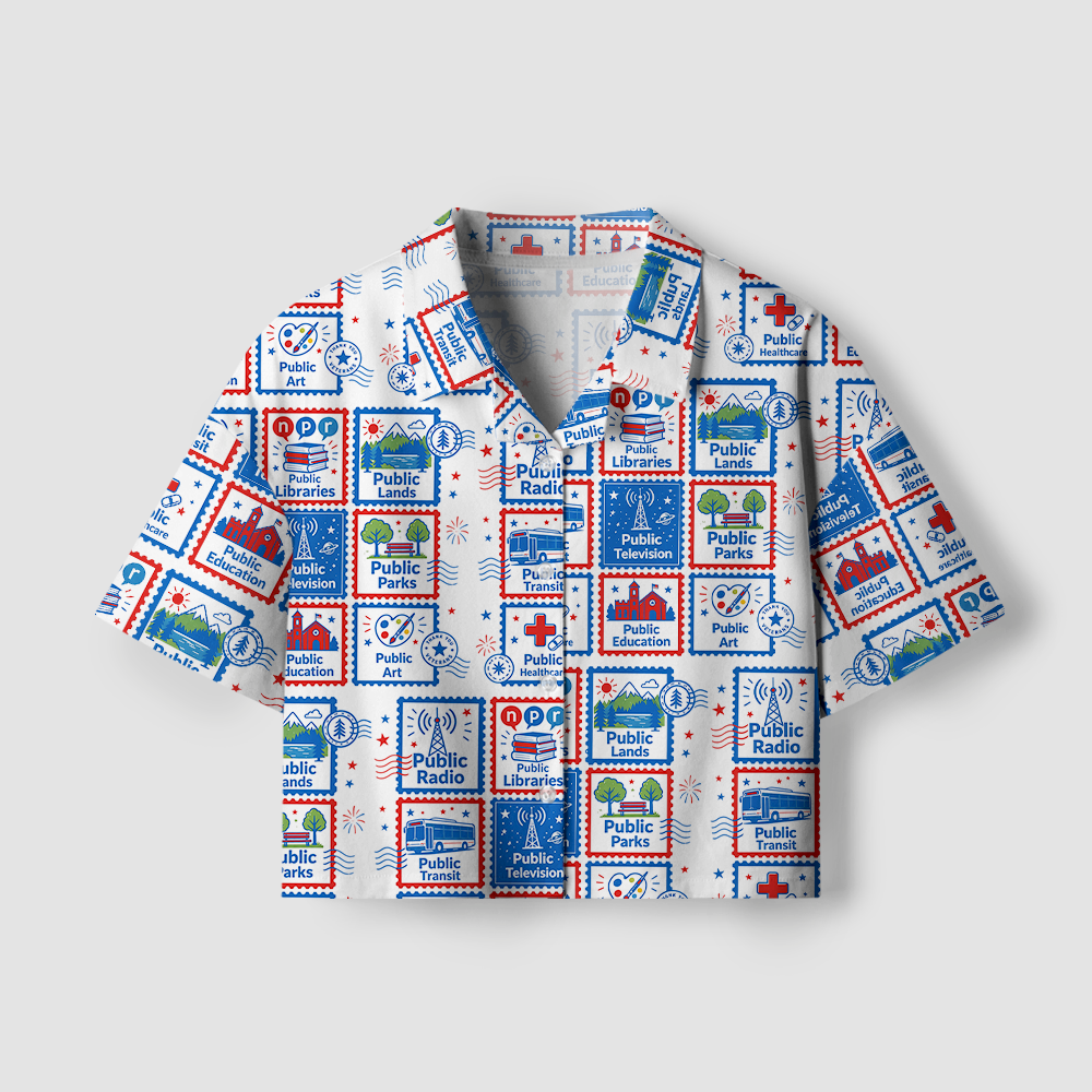 Pagewings Public Libraries Camp Collar Women's Camp Shirt