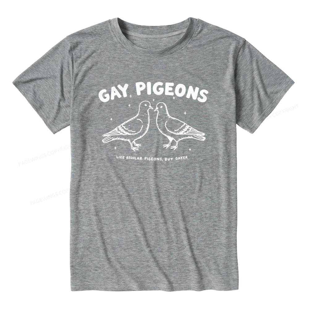 Pagewings Gay Pigeons Unisex Heather T-Shirt