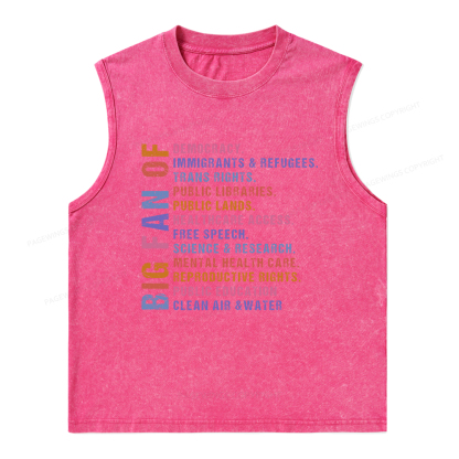 Pagewings Big Fan of Human Rights Unisex Washed Tank Top