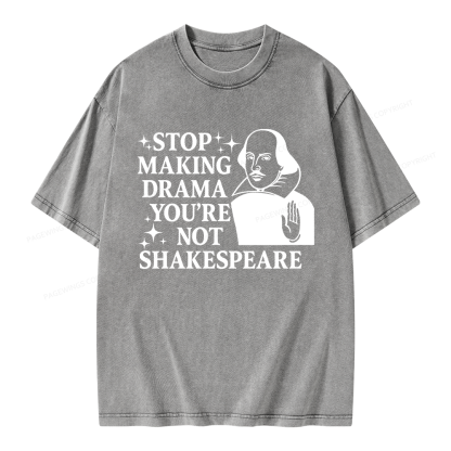 Pagewings Stop Making Drama Unisex Washed T-shirt