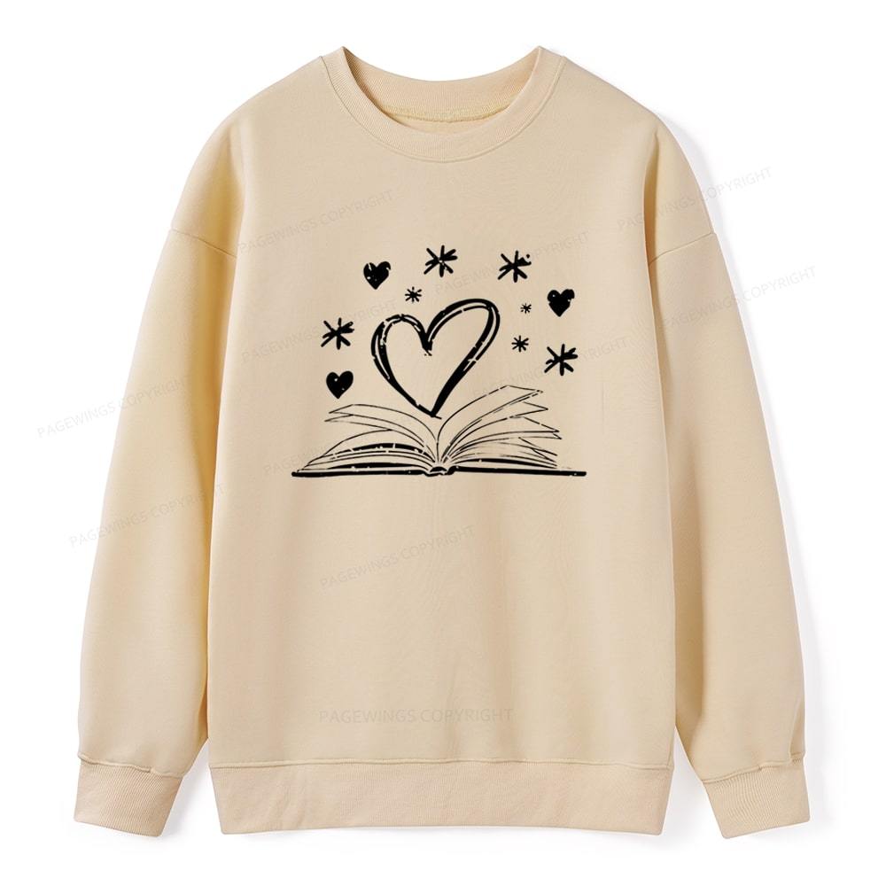 Pagewings Bookworm Librarian Valentines Day Book Unisex Classic Sweatshirt