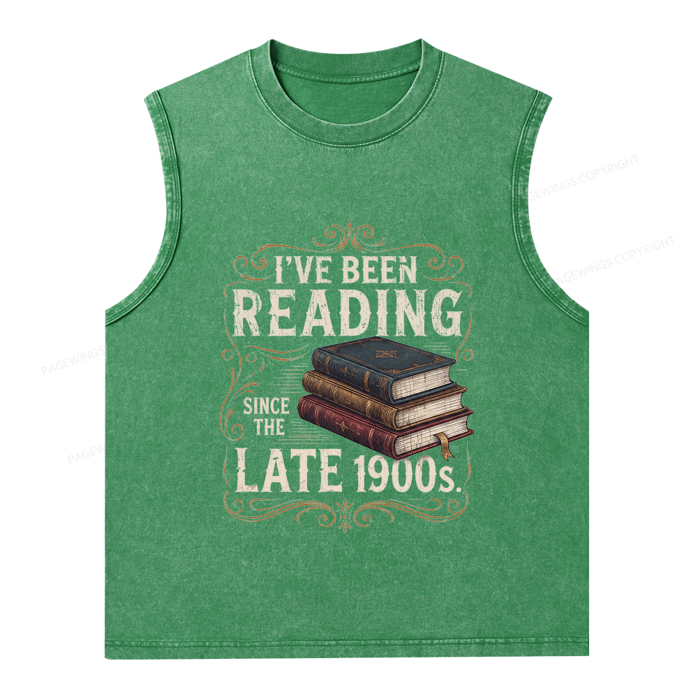 Pagewings Vintage Reading Since Late 1900s Unisex Washed Tank Top