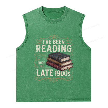 Pagewings Vintage Reading Since Late 1900s Unisex Washed Tank Top