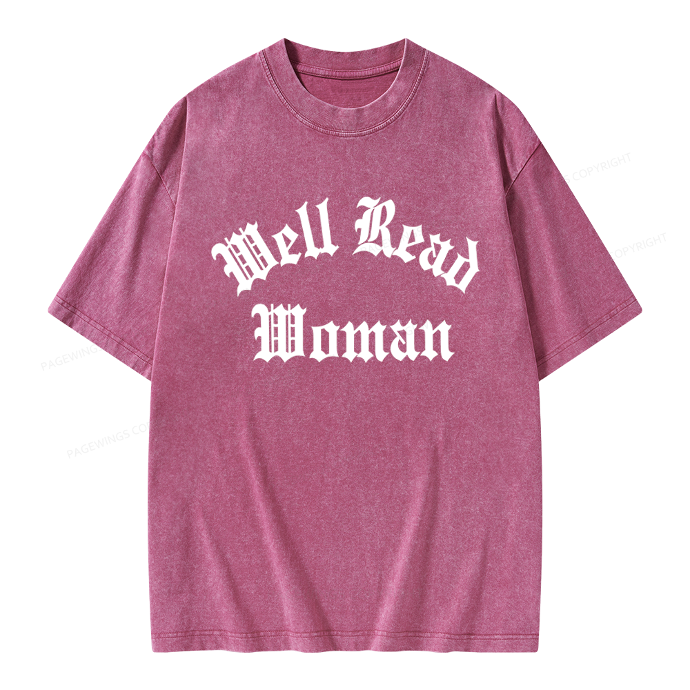 Pagewings Well Read Woman Unisex Washed T-shirt