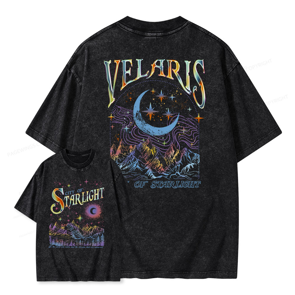 Pagewings Velaris City Of Starlight ACOTAR Two-Sided Unisex Washed T-shirt