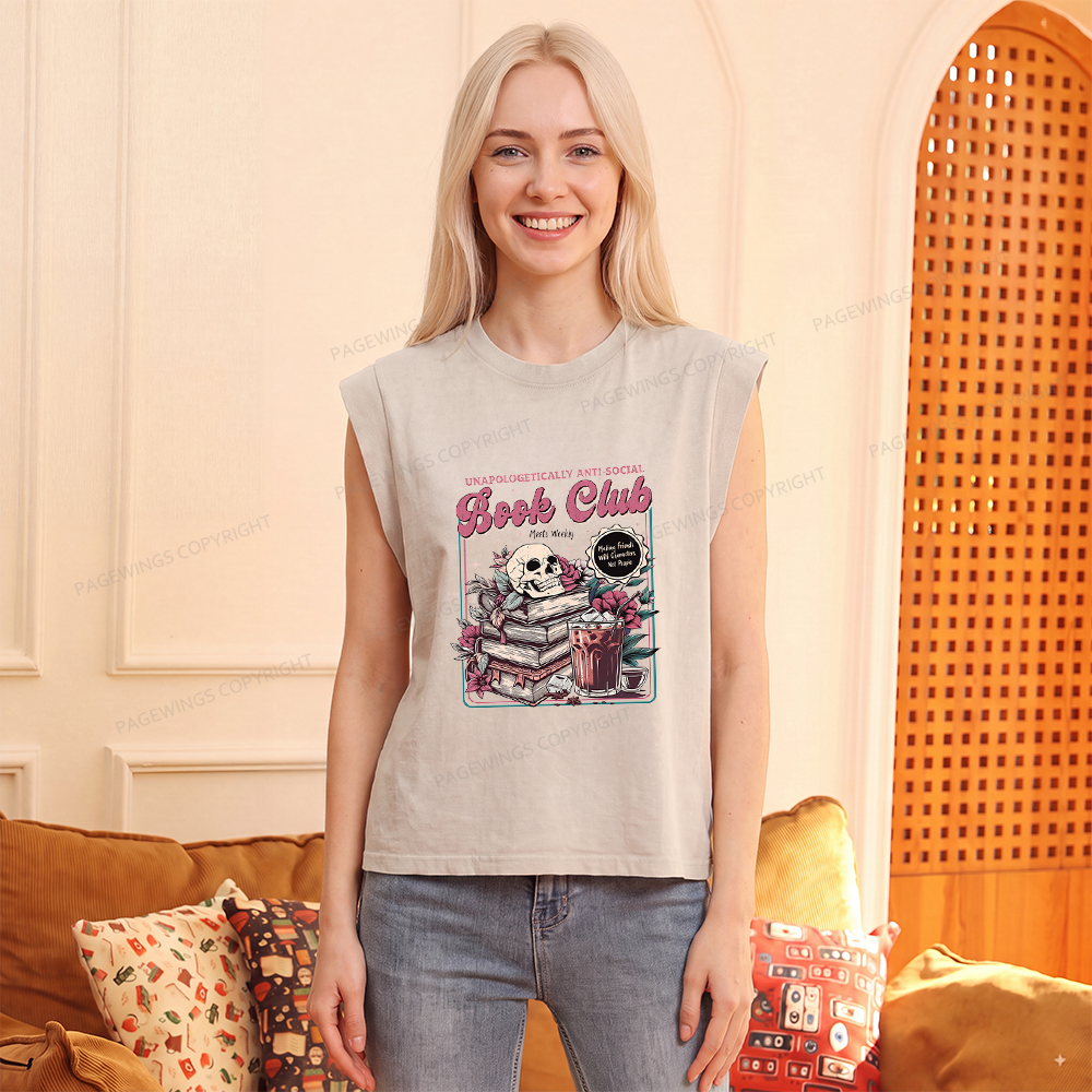 Pagewings Vintage Book Club Women's Washed Tank Top
