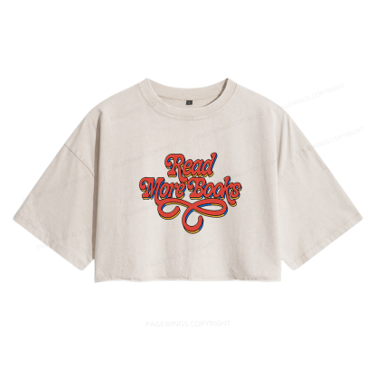 Pagewings Read More Books Women's Washed Cropped T-shirt