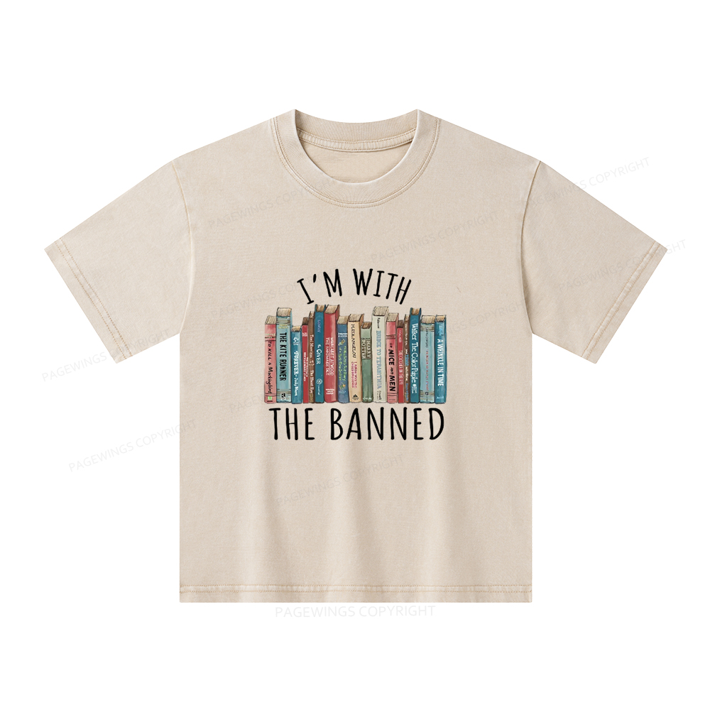 Pagewings I'm With The Banned Unisex Kids Washed T-shirt