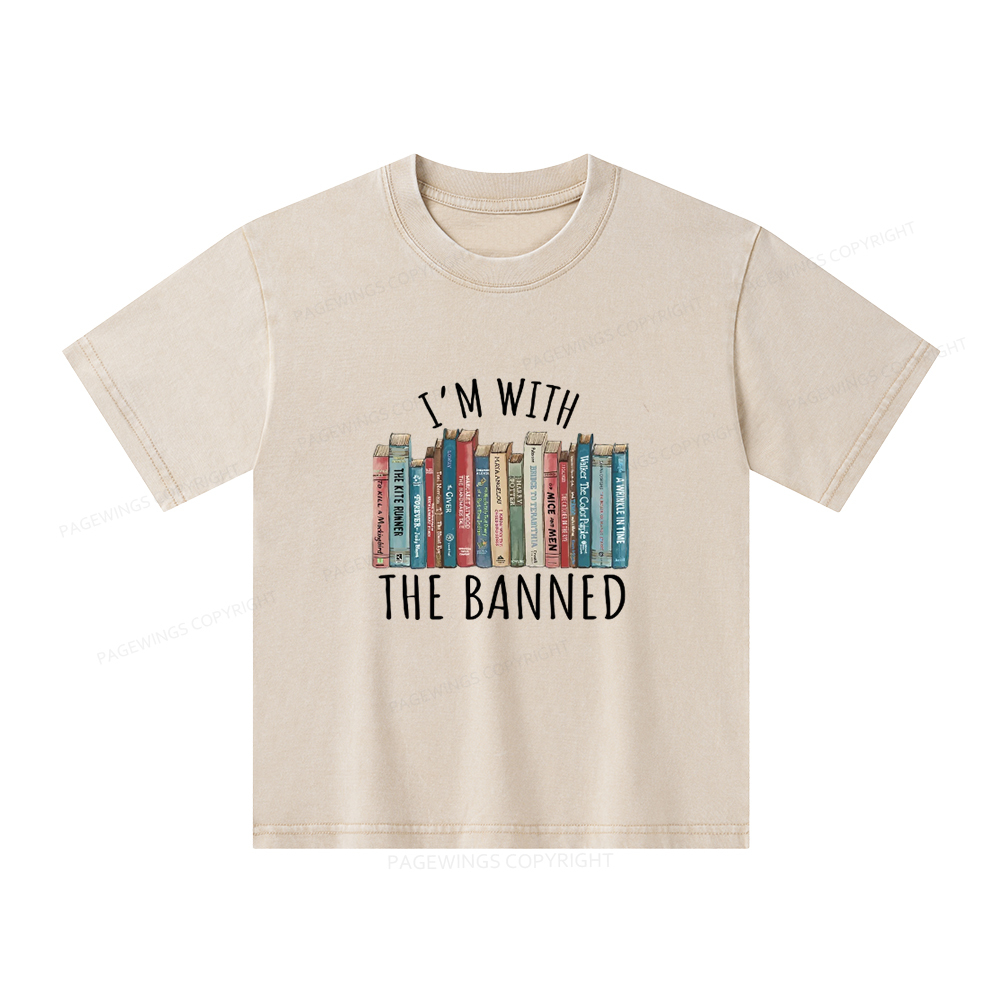 Pagewings I'm With The Banned Unisex Kids Washed T-shirt