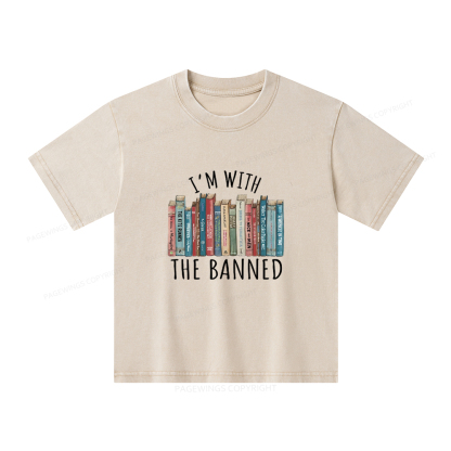 Pagewings I'm With The Banned Unisex Kids Washed T-shirt