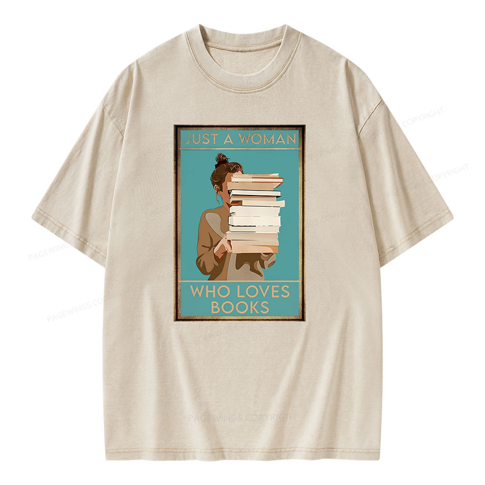 Pagewings Who Loves Books Unisex Washed T-shirt