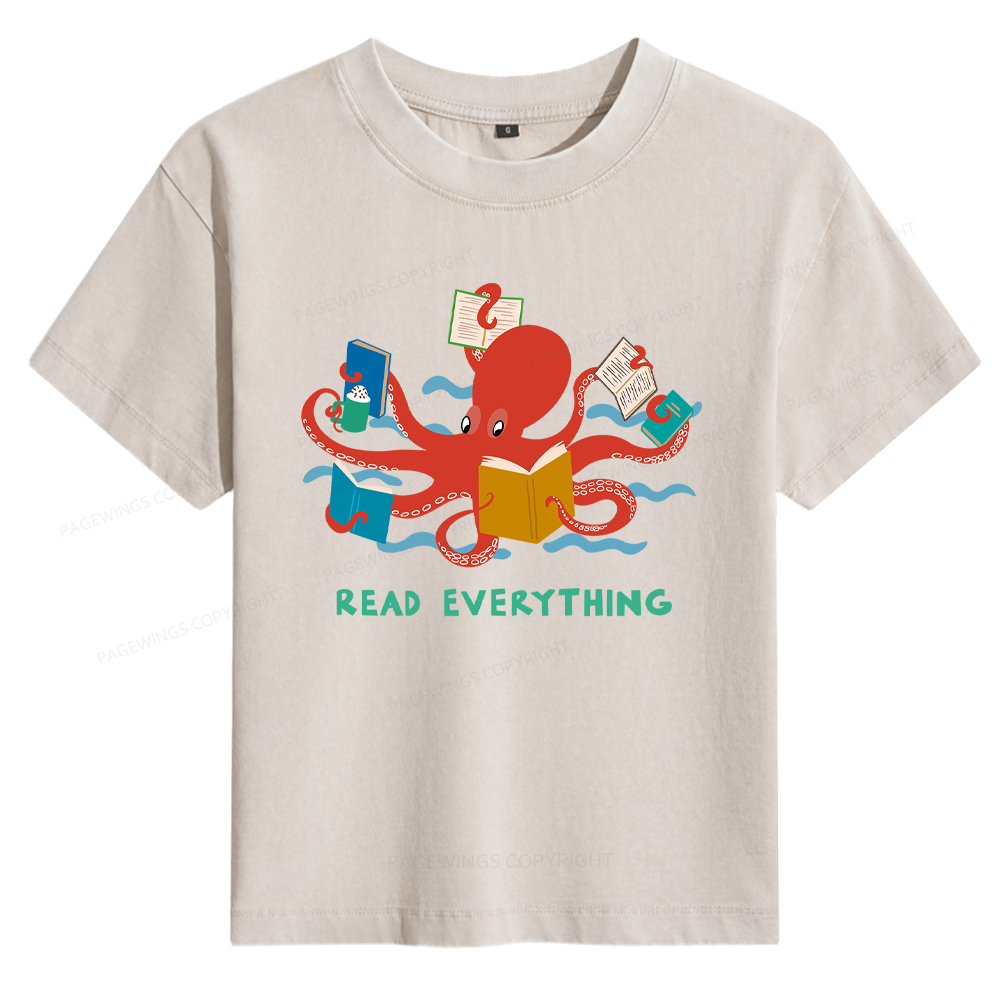 Pagewings Read Everything Women's Washed T-shirt
