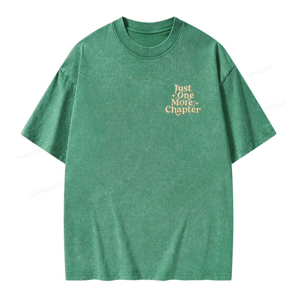 Pagewings Embroidered Just One More Chapter Unisex Washed T-shirt