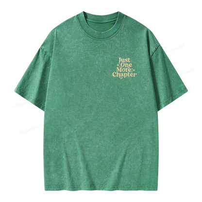 Pagewings Embroidered Just One More Chapter Unisex Washed T-shirt