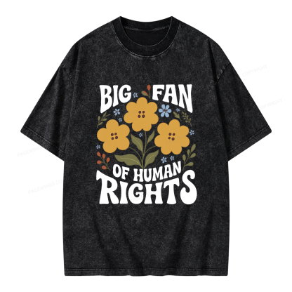 Pagewings Big Fan of Human Rights Unisex Washed T-shirt