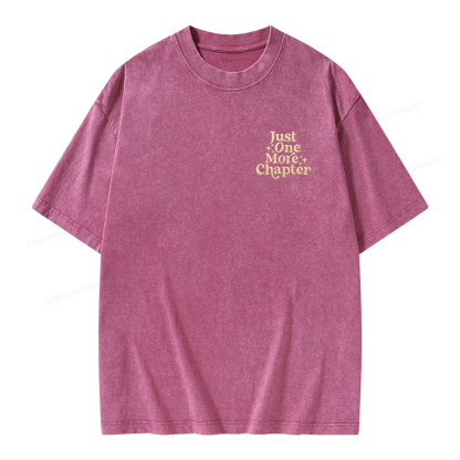 Pagewings Embroidered Just One More Chapter Unisex Washed T-shirt