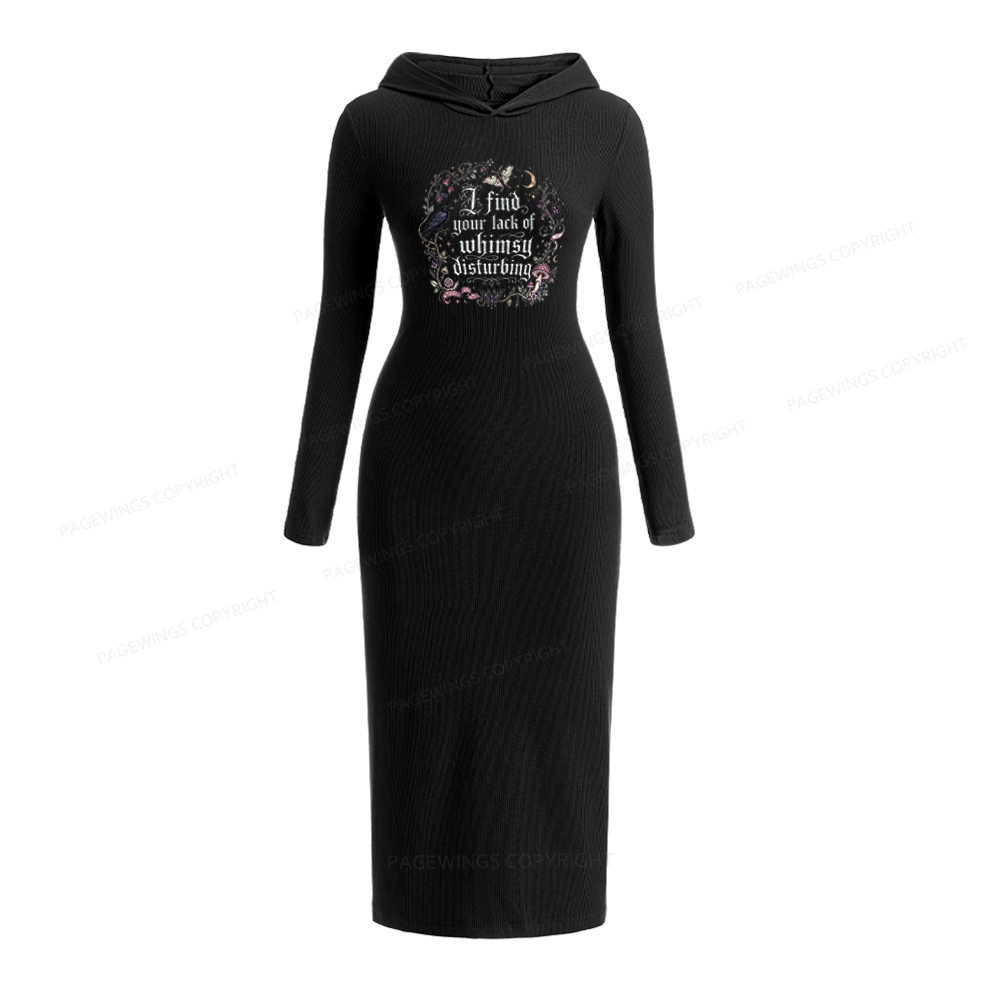 Pagewings Lack of Whimsy Hooded Knit Dress
